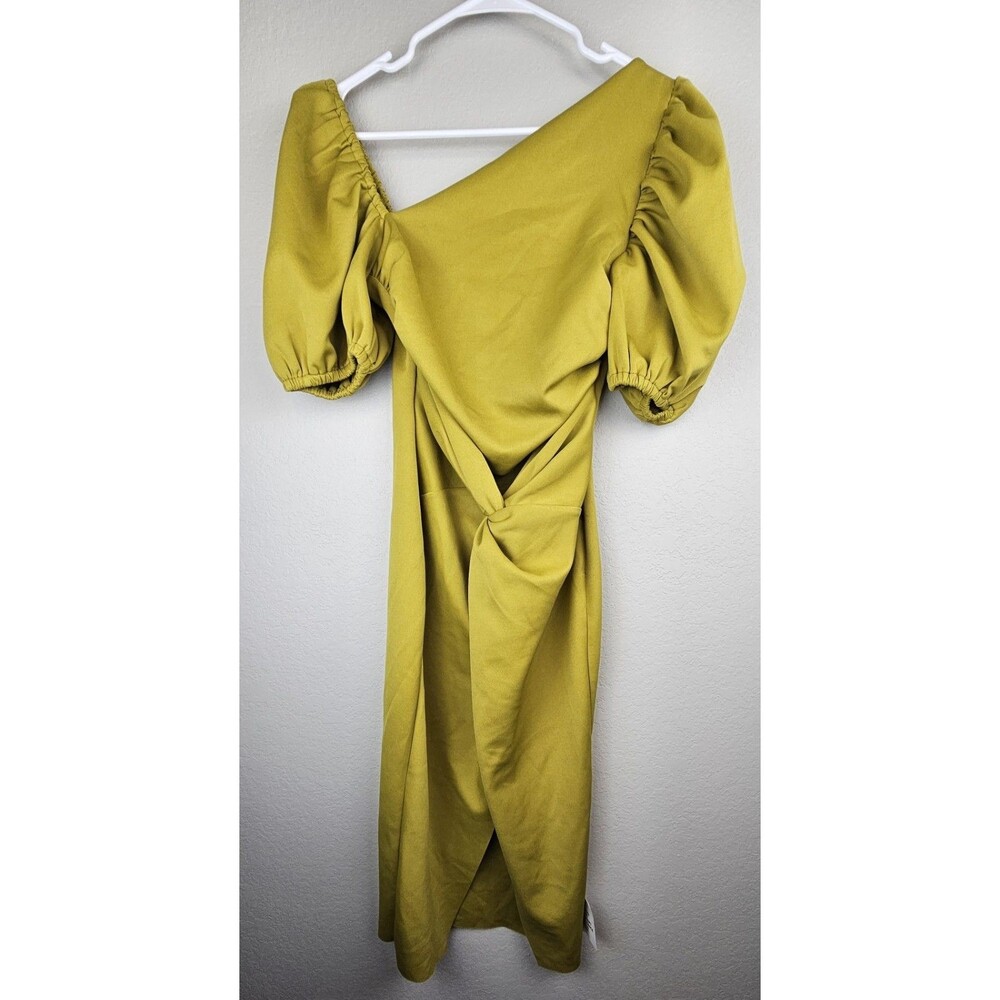 Nwt Asos Design Nordstrom Women's Size 4 Lime Green/ Yellow Midi Dress